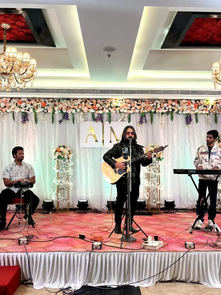 Devashish – professional singer for hire near me performing live at a wedding event