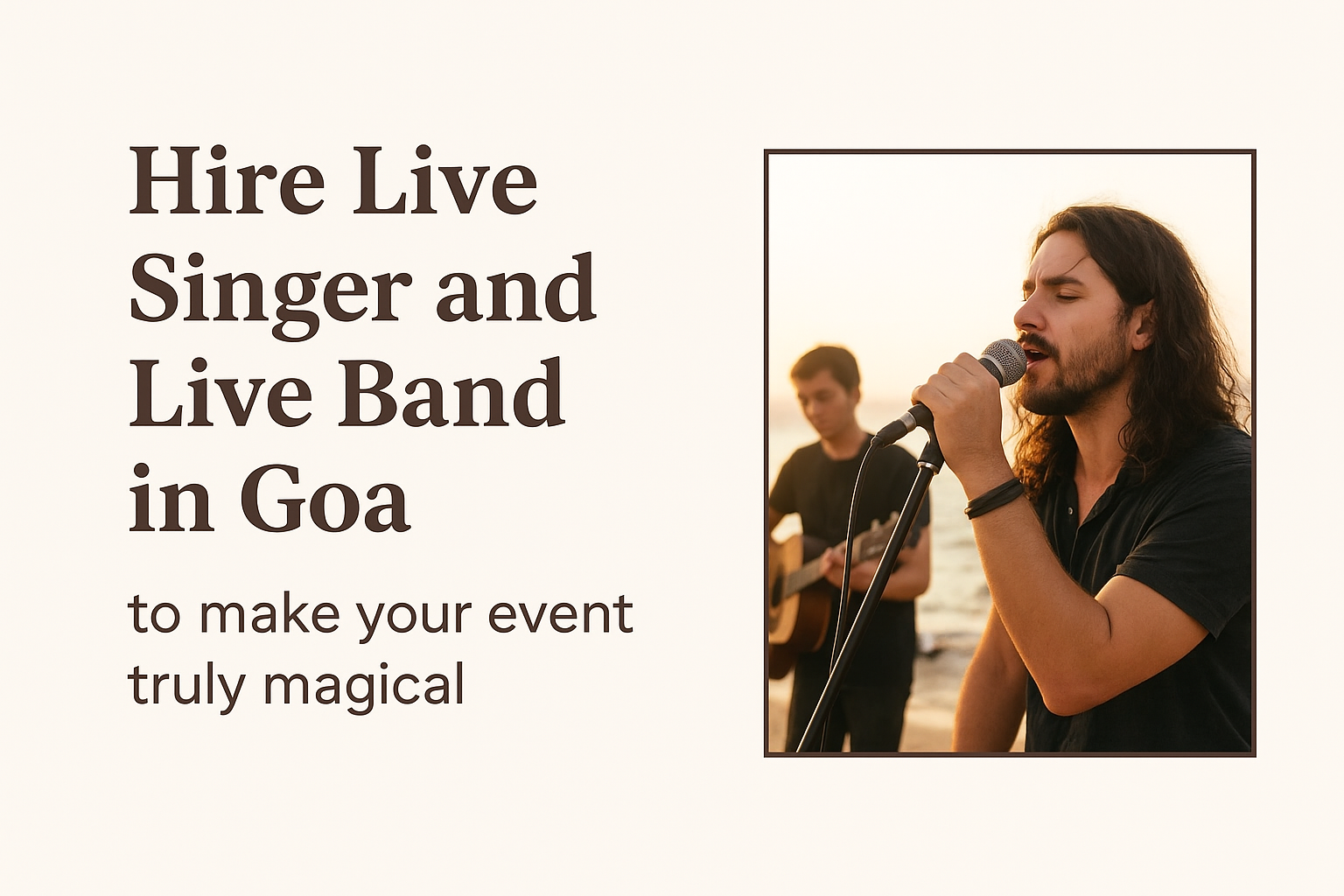 Hire Live Singer and Live Band in Goa – musician performing at a beach event during sunset