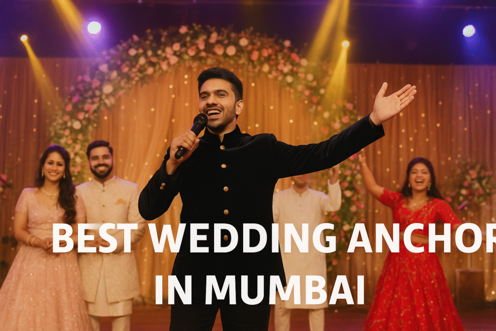 best wedding anchor in Mumbai hosting a sangeet ceremony