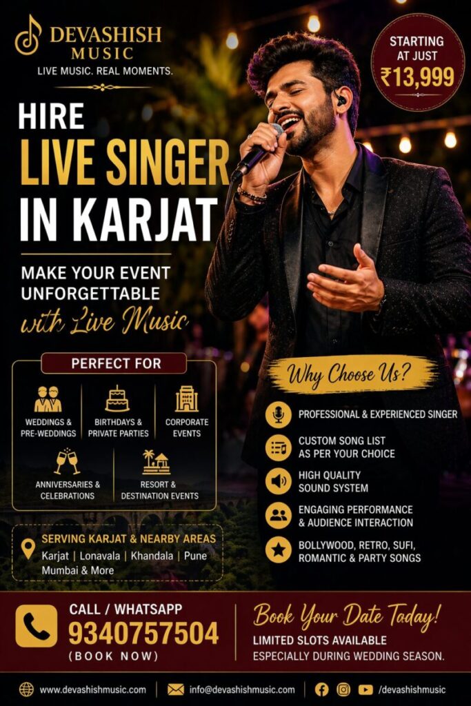 Hire live singer in Karjat for weddings and events starting ₹13,999 – book Devashish Music performance